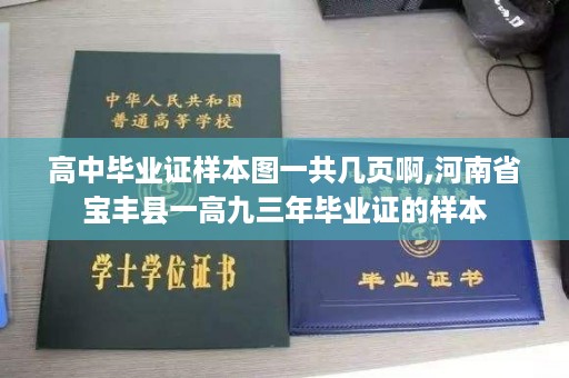 高中毕业证样本图一共几页啊,河南省宝丰县一高九三年毕业证的样本