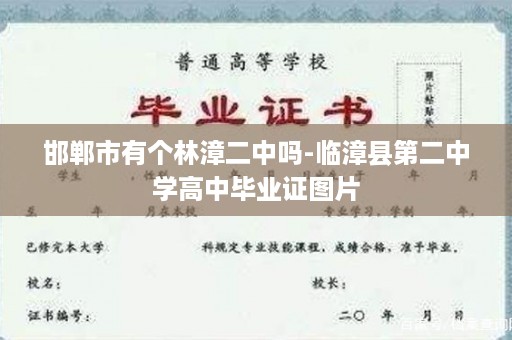 邯郸市有个林漳二中吗-临漳县第二中学高中毕业证图片
