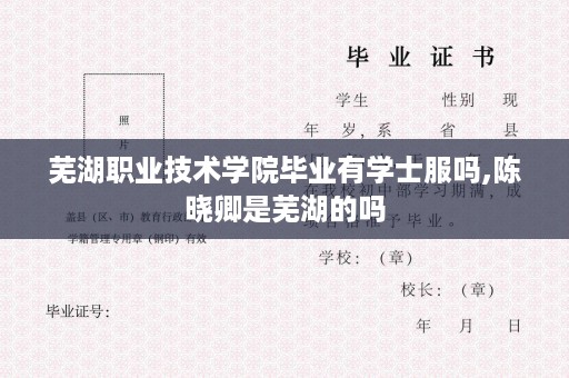 芜湖职业技术学院毕业有学士服吗,陈晓卿是芜湖的吗