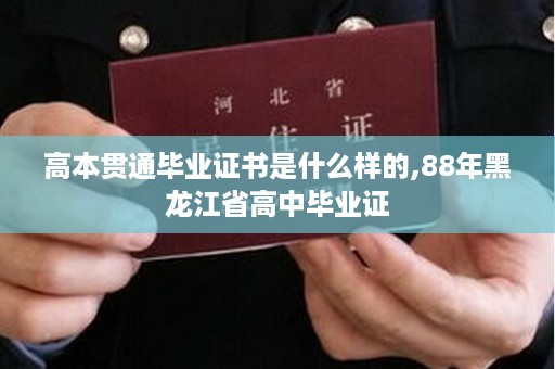 高本贯通毕业证书是什么样的,88年黑龙江省高中毕业证
