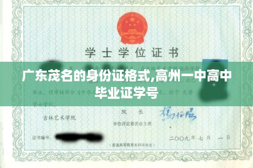 广东茂名的身份证格式,高州一中高中毕业证学号