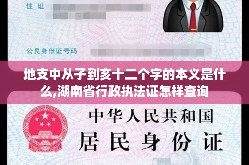 地支中从子到亥十二个字的本义是什么,湖南省行政执法证怎样查询