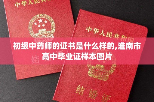 初级中药师的证书是什么样的,淮南市高中毕业证样本图片