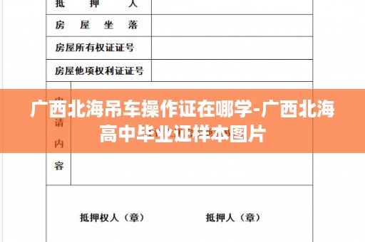 广西北海吊车操作证在哪学-广西北海高中毕业证样本图片
