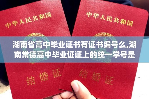 湖南省高中毕业证书有证书编号么,湖南常德高中毕业证证上的统一学号是什么样的