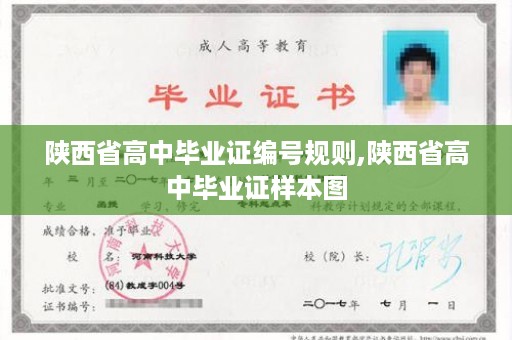 陕西省高中毕业证编号规则,陕西省高中毕业证样本图