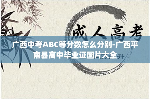 广西中考ABC等分数怎么分别-广西平南县高中毕业证图片大全