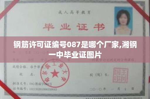 钢筋许可证编号087是哪个厂家,湘钢一中毕业证图片