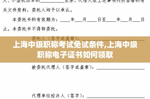 上海中级职称考试免试条件,上海中级职称电子证书如何领取