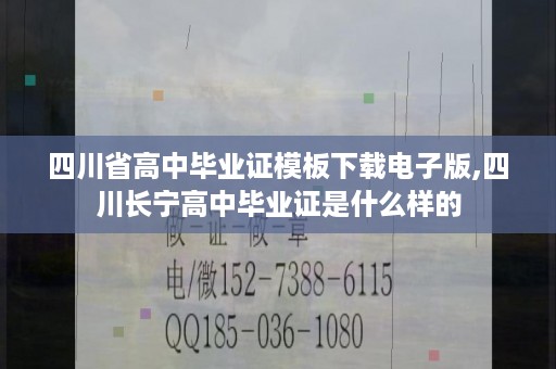 四川省高中毕业证模板下载电子版,四川长宁高中毕业证是什么样的