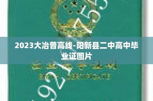 2023大冶普高线-阳新县二中高中毕业证图片