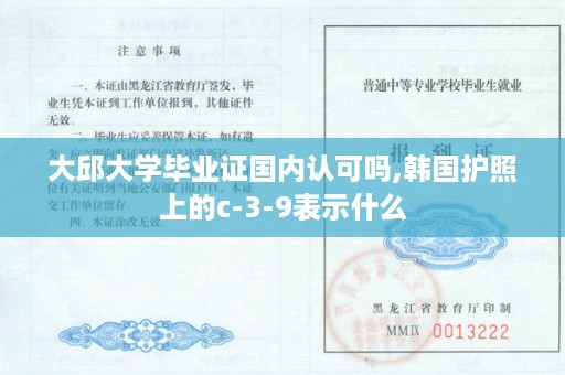 大邱大学毕业证国内认可吗,韩国护照上的c-3-9表示什么