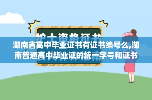湖南省高中毕业证书有证书编号么,湖南普通高中毕业证的统一学号和证书编号是多少