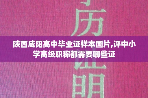 陕西咸阳高中毕业证样本图片,评中小学高级职称都需要哪些证