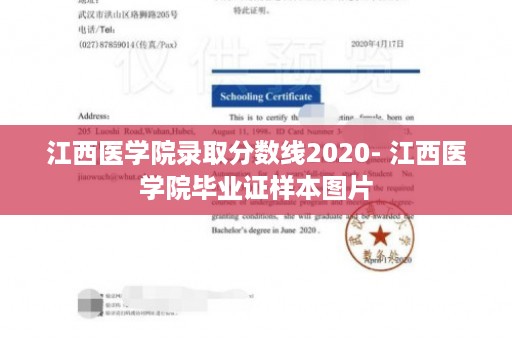 江西医学院录取分数线2020- 江西医学院毕业证样本图片