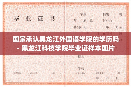 国家承认黑龙江外国语学院的学历吗- 黑龙江科技学院毕业证样本图片