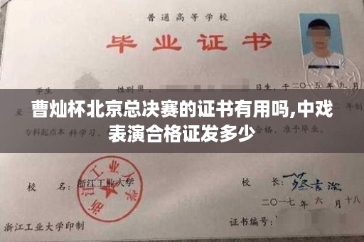 曹灿杯北京总决赛的证书有用吗,中戏表演合格证发多少