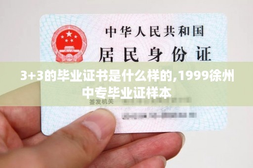 3+3的毕业证书是什么样的,1999徐州中专毕业证样本