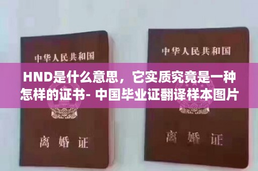 HND是什么意思，它实质究竟是一种怎样的证书- 中国毕业证翻译样本图片