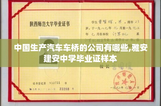 中国生产汽车车桥的公司有哪些,雅安建安中学毕业证样本