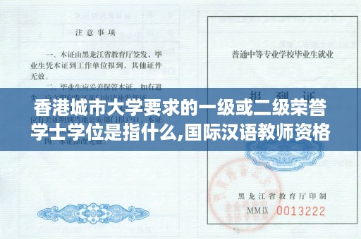 香港城市大学要求的一级或二级荣誉学士学位是指什么,国际汉语教师资格证在香港的大学承认度如何