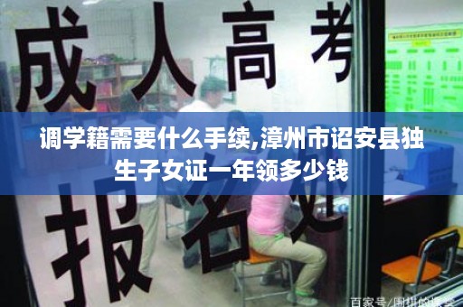 调学籍需要什么手续,漳州市诏安县独生子女证一年领多少钱