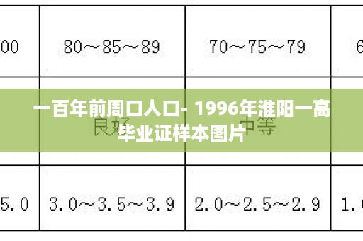一百年前周口人口- 1996年淮阳一高毕业证样本图片