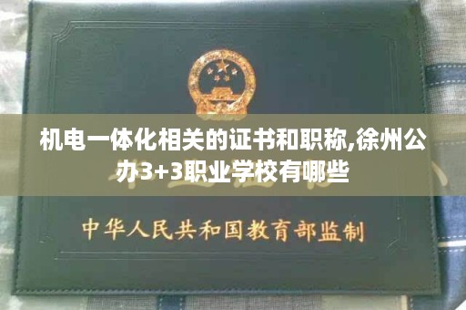 机电一体化相关的证书和职称,徐州公办3+3职业学校有哪些
