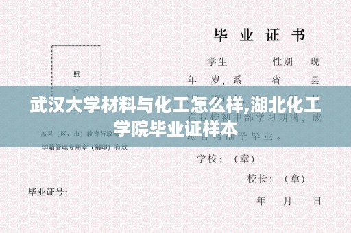 武汉大学材料与化工怎么样,湖北化工学院毕业证样本