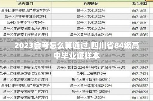 2023会考怎么算通过,四川省84级高中毕业证样本