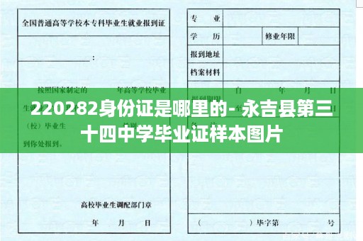 220282身份证是哪里的- 永吉县第三十四中学毕业证样本图片