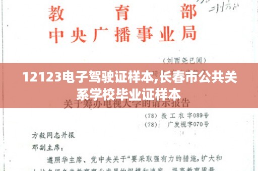 12123电子驾驶证样本,长春市公共关系学校毕业证样本