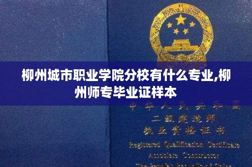 柳州城市职业学院分校有什么专业,柳州师专毕业证样本