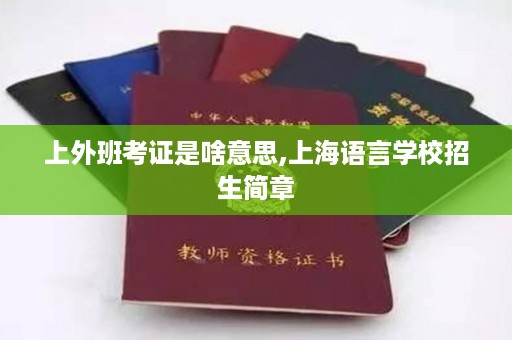 上外班考证是啥意思,上海语言学校招生简章