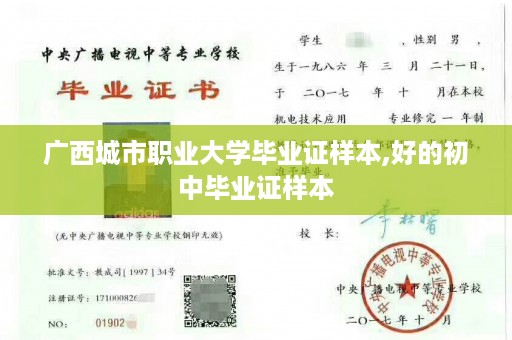 广西城市职业大学毕业证样本,好的初中毕业证样本