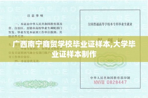 广西南宁商贸学校毕业证样本,大学毕业证样本制作