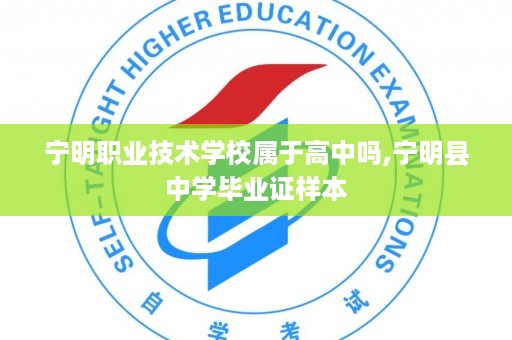 宁明职业技术学校属于高中吗,宁明县中学毕业证样本
