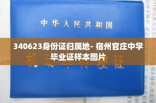 340623身份证归属地- 宿州官庄中学毕业证样本图片