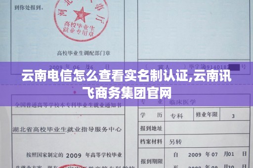 云南电信怎么查看实名制认证,云南讯飞商务集团官网