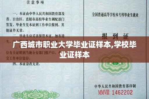 广西城市职业大学毕业证样本,学校毕业证样本