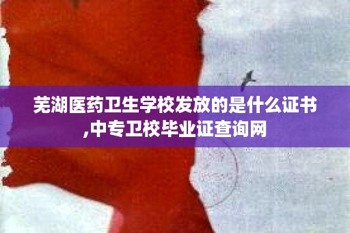芜湖医药卫生学校发放的是什么证书,中专卫校毕业证查询网