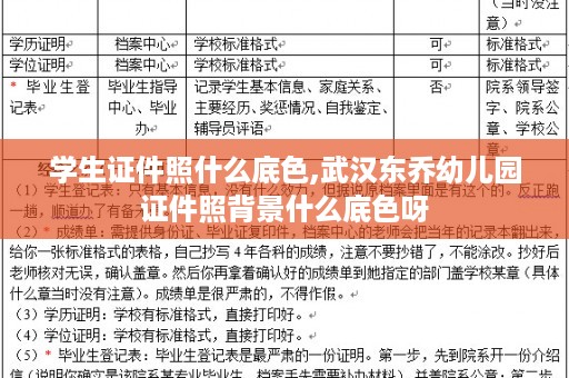 学生证件照什么底色,武汉东乔幼儿园证件照背景什么底色呀