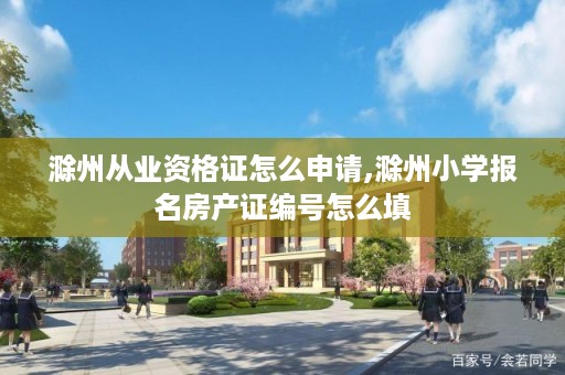 滁州从业资格证怎么申请,滁州小学报名房产证编号怎么填