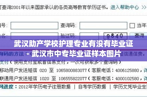 武汉助产学校护理专业有没有毕业证- 武汉市中专毕业证样本图片
