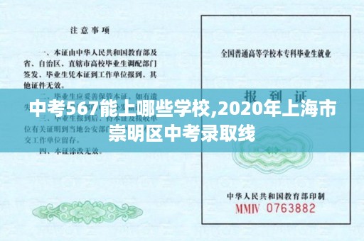 中考567能上哪些学校,2020年上海市崇明区中考录取线