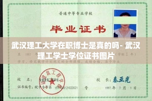 武汉理工大学在职博士是真的吗- 武汉理工学士学位证书图片