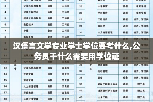 汉语言文学专业学士学位要考什么,公务员干什么需要用学位证