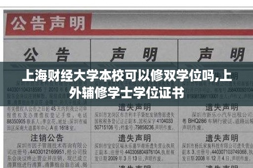 上海财经大学本校可以修双学位吗,上外辅修学士学位证书