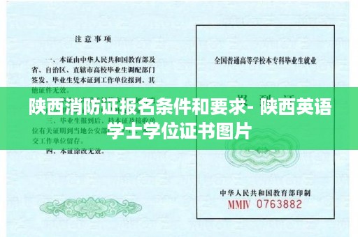 陕西消防证报名条件和要求- 陕西英语学士学位证书图片