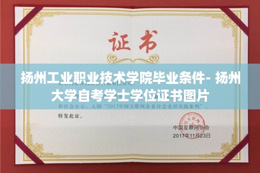 扬州工业职业技术学院毕业条件- 扬州大学自考学士学位证书图片